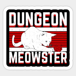 Dungeon Meowstar D20 Cat RPG Tabletop Gamer Gift Sticker